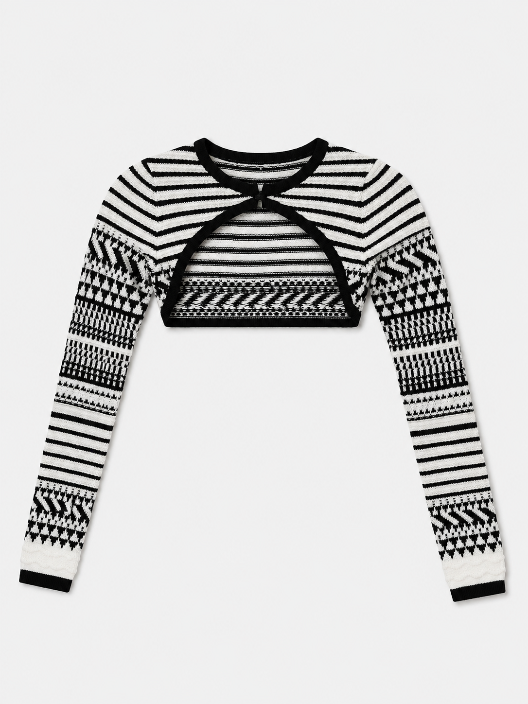 Marciano by Guess Arianna jacquard rövid felső – fekete-fehér
