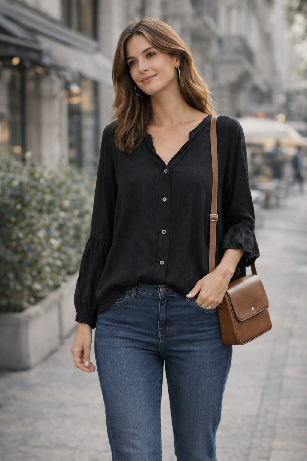 Sorbet SBPAJA Button-Down Shirt – Black