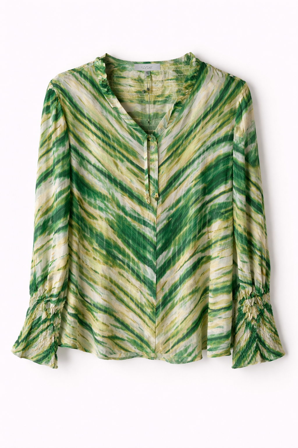 Sorbet SBIRINA Tie-Dye Print Blouse – Green