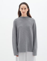 InWear TiaIW Boxy Jumper – Grey Ribbed Knit Jumper
