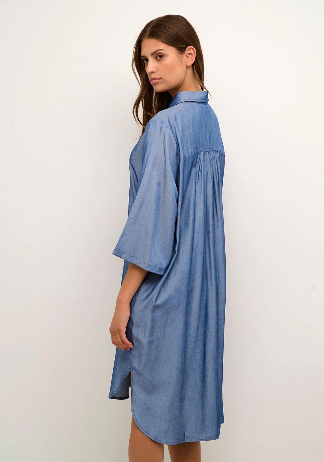 Kaffe Leonora Oversized Shirt Dress – Chambray Blue