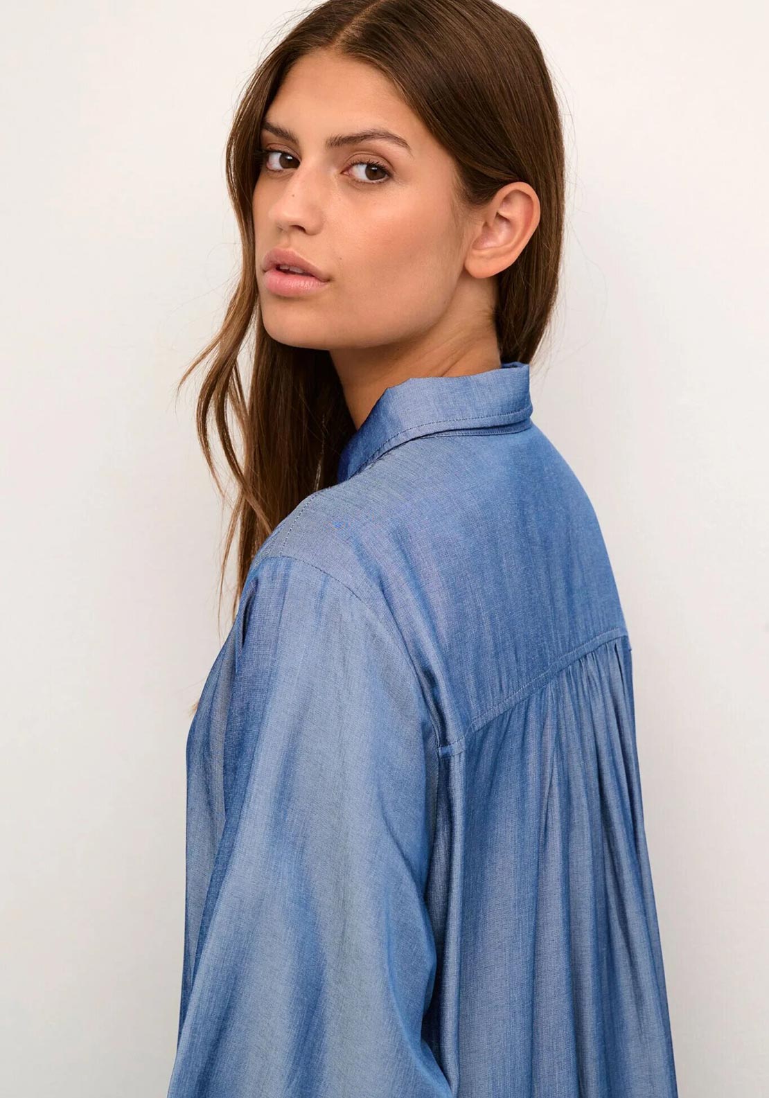 Kaffe Leonora Oversized Shirt Dress – Chambray Blue