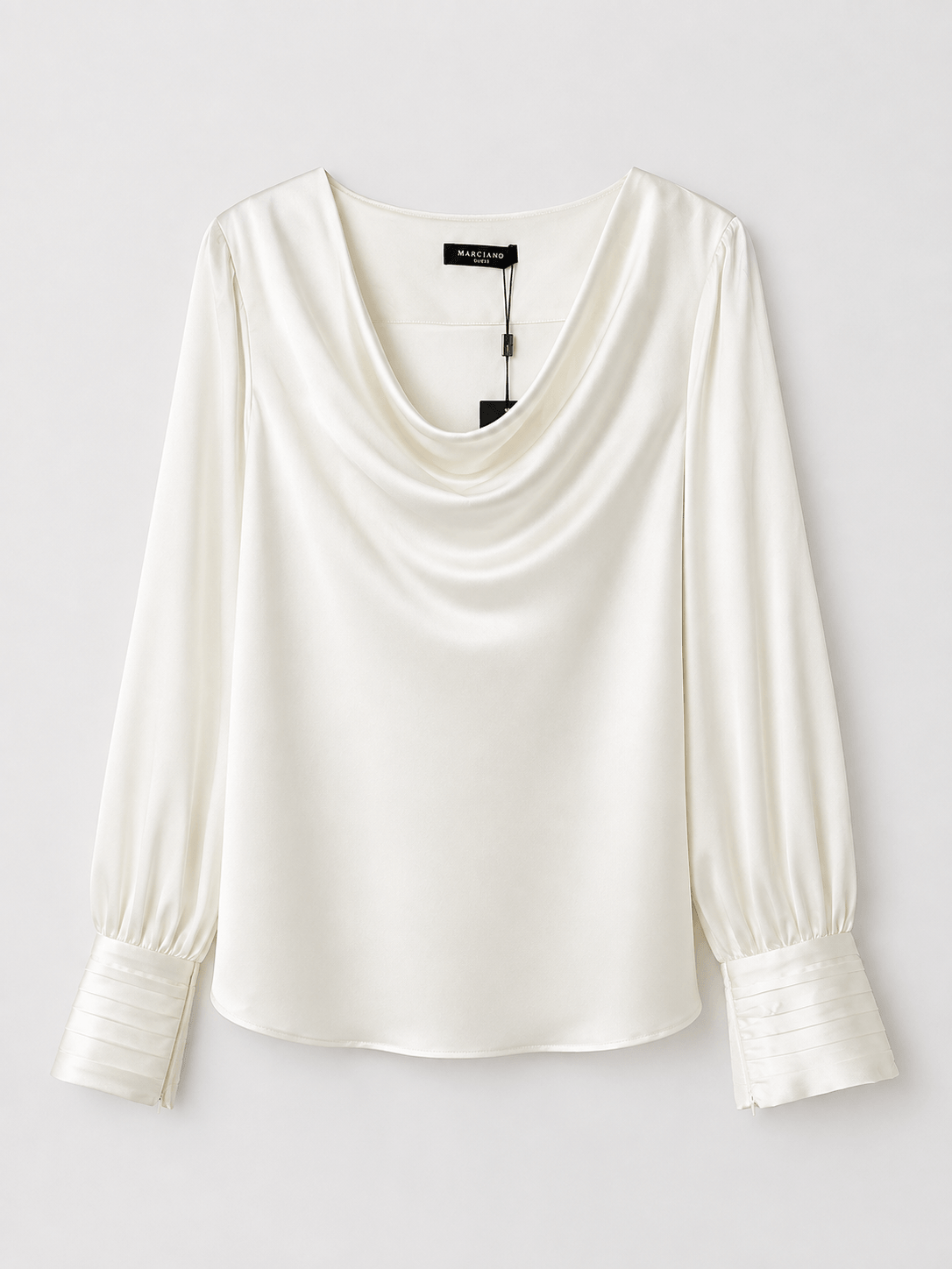 Marciano by Guess Cowl-Neck Satin Blouse – Cream