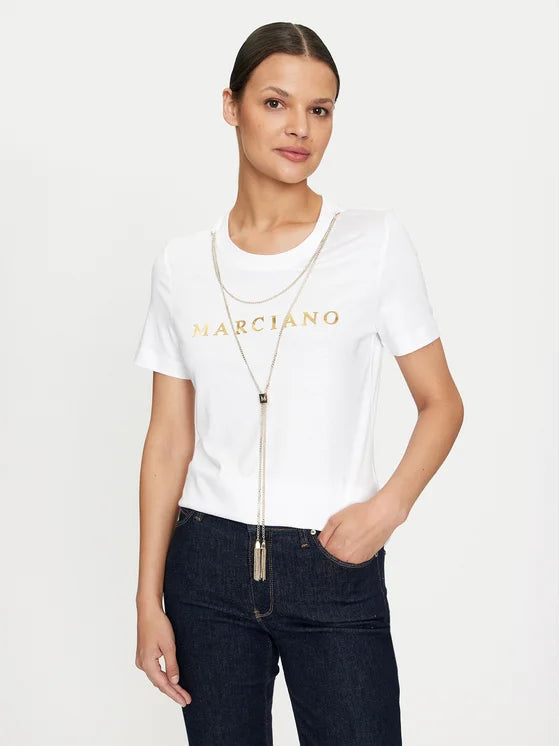Marciano Guess T-Shirt Olivia White Regular Fit, women's fashion top, premium designer clothing, casual or elegant wear.