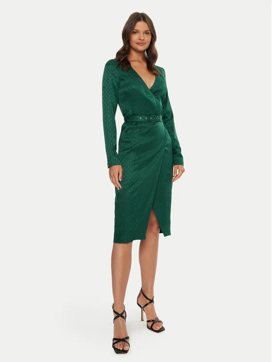 Marciano by Guess Amalia Dress - Green, elegant women's fashion dress, showcasing designer quality for outlet shopping.