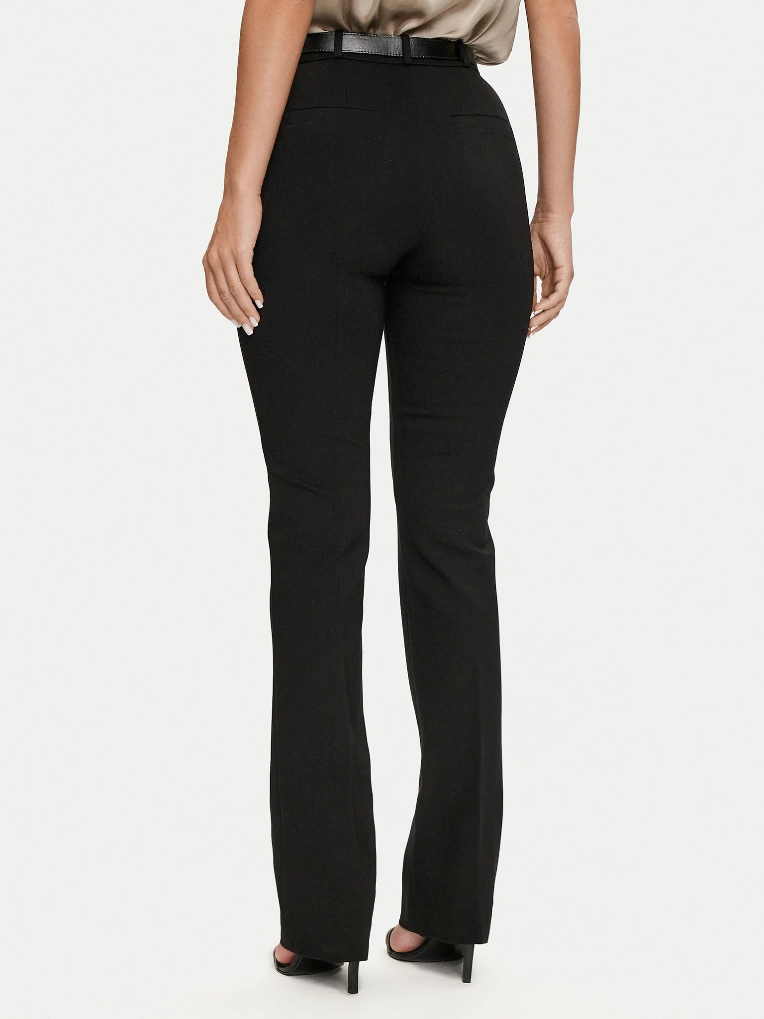 Marciano Guess Fabric Pants Black Regular Fit - elegant women's fashion, designer clothing, smooth fabric texture, perfect for outfits.