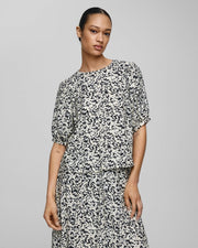 MSCH Jusia Printed Elbow-Sleeve Top