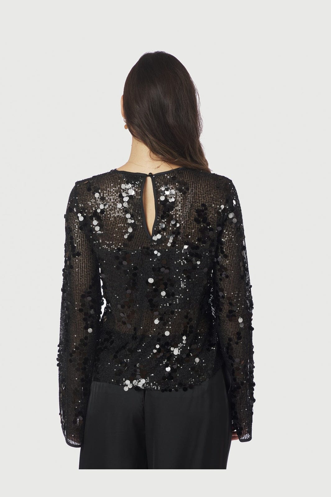 Neo Noir Blake Sequin Blouse – Black