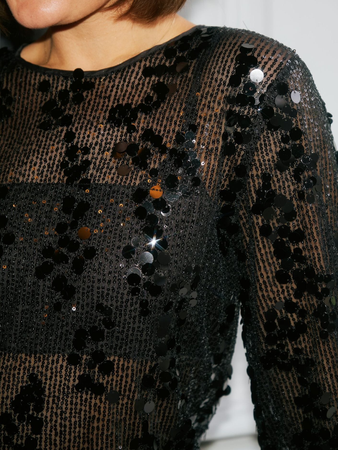 Neo Noir Blake Sequin Blouse – Black