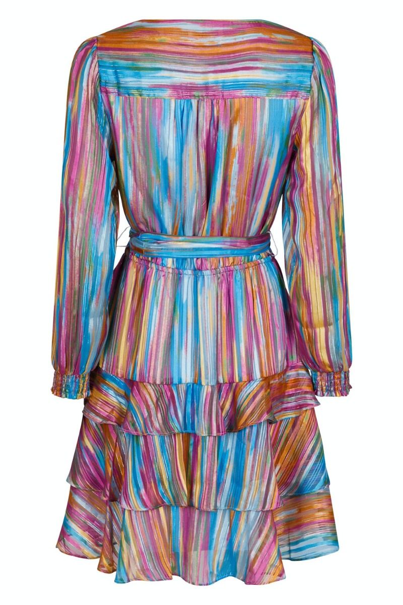 Neo Noir Dennie Blurred Stripe Mini Dress – Rainbow