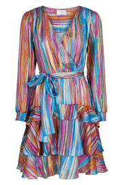 Neo Noir Dennie Blurred Stripe Mini Dress – Rainbow