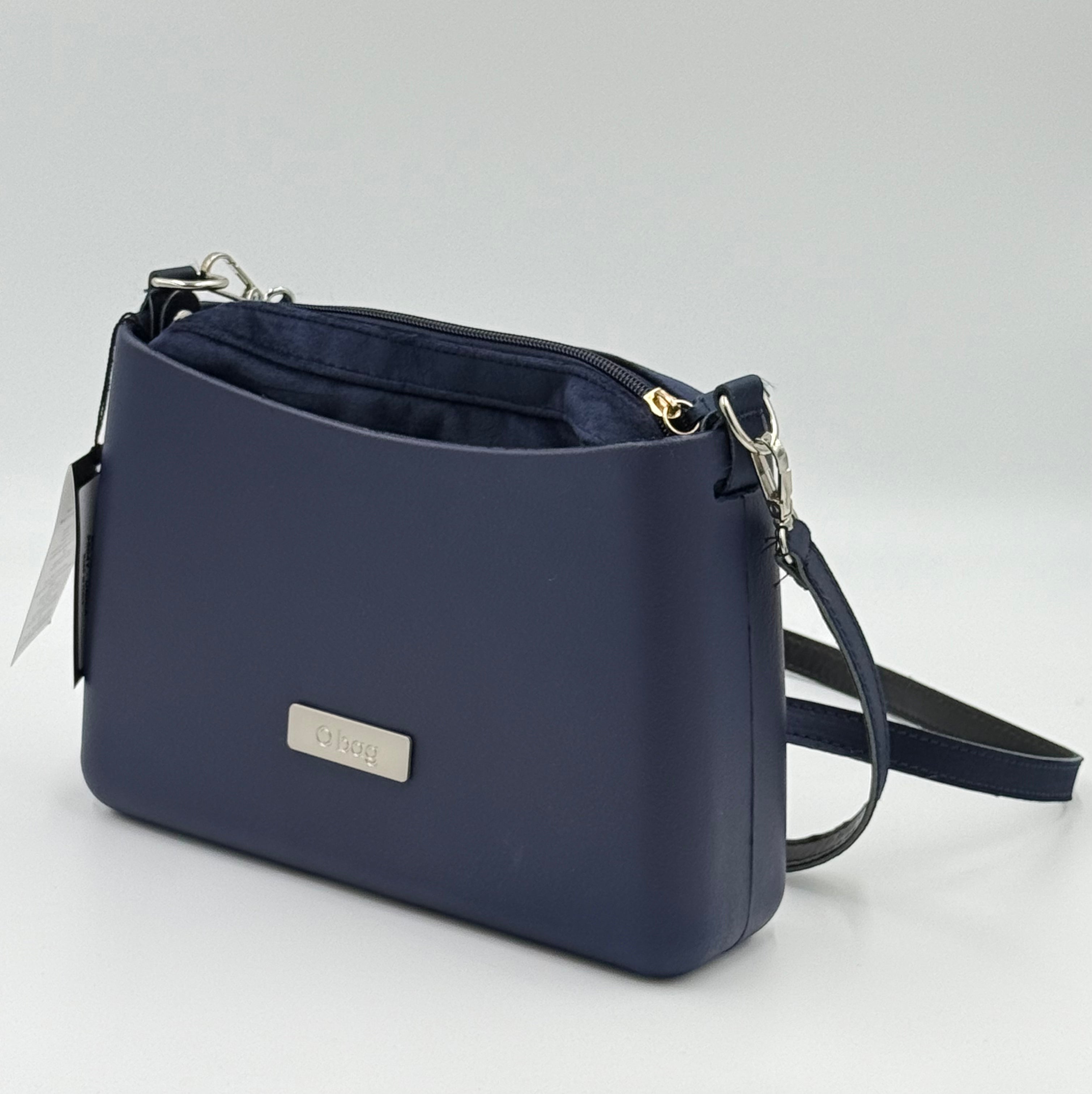 O bag Glam Suede-Effect-Lined Bag – Dark Blue