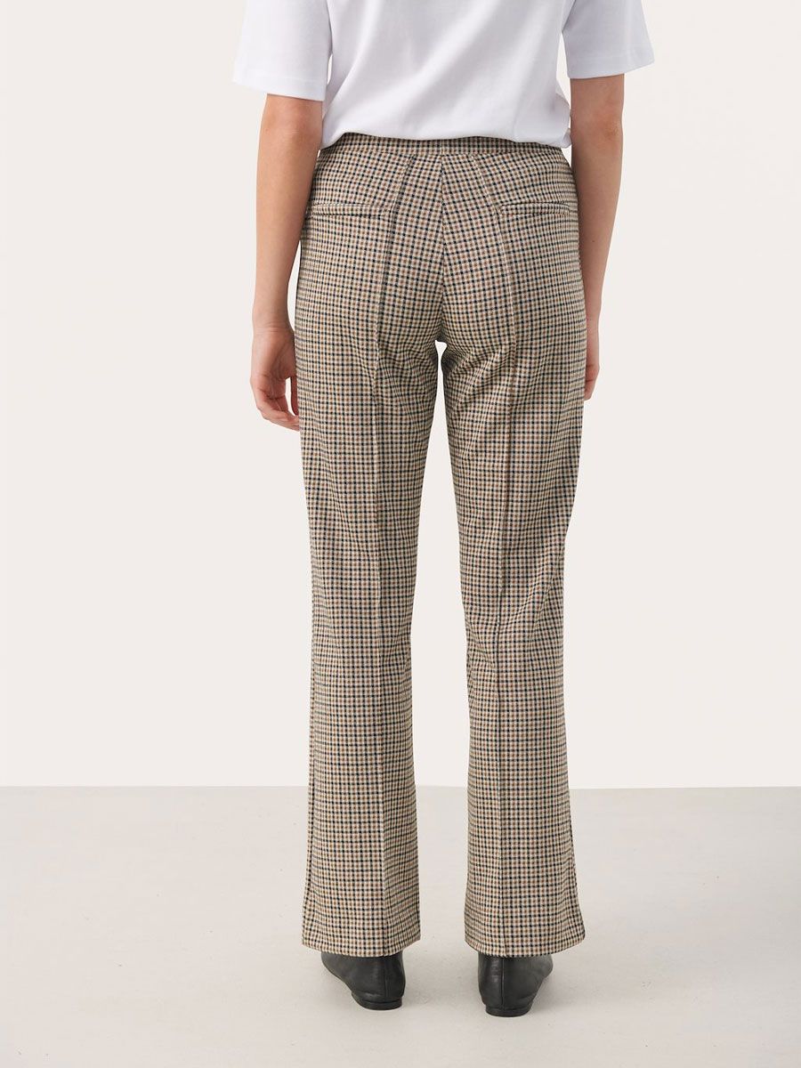 Part Two Pontas Check Trousers – Brown Gingham Tailored Trousers