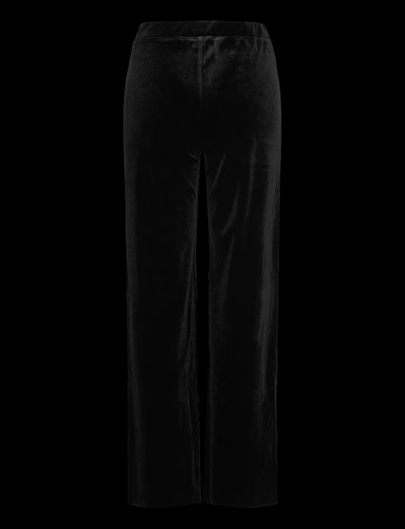 Part Two DorellasPW Trousers – Black Velvet Straight Leg Trousers