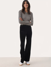 Part Two DorellasPW Trousers – Black Velvet Straight Leg Trousers