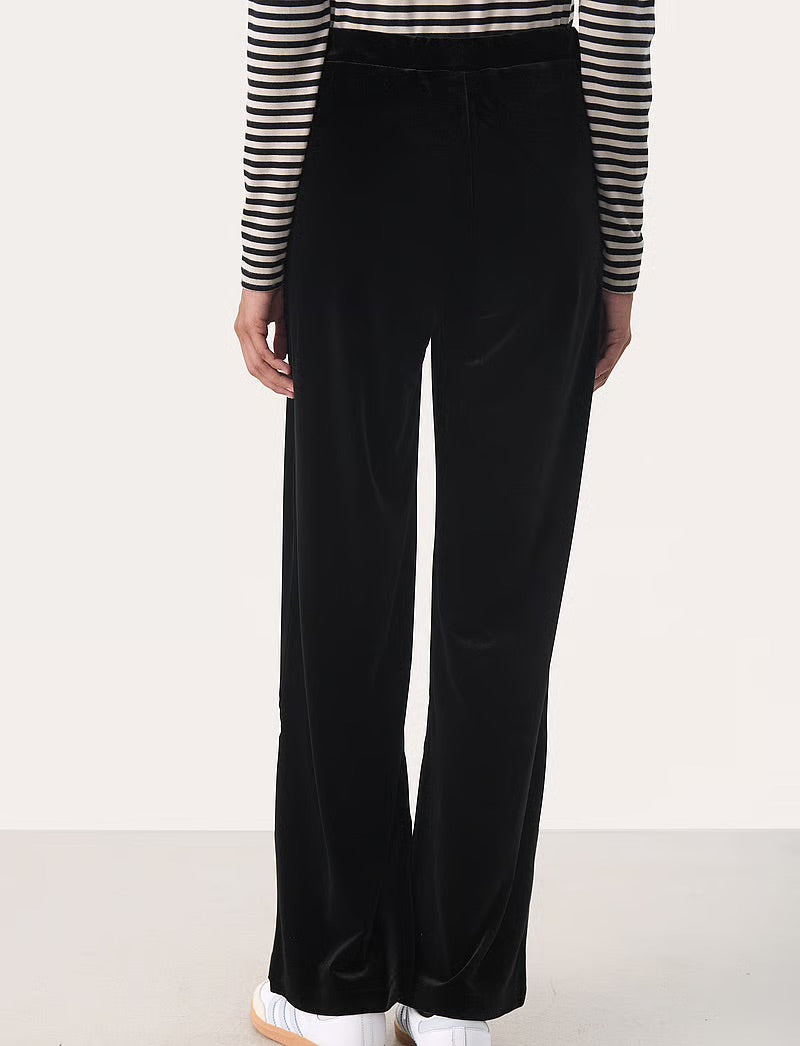Part Two DorellasPW Trousers – Black Velvet Straight Leg Trousers