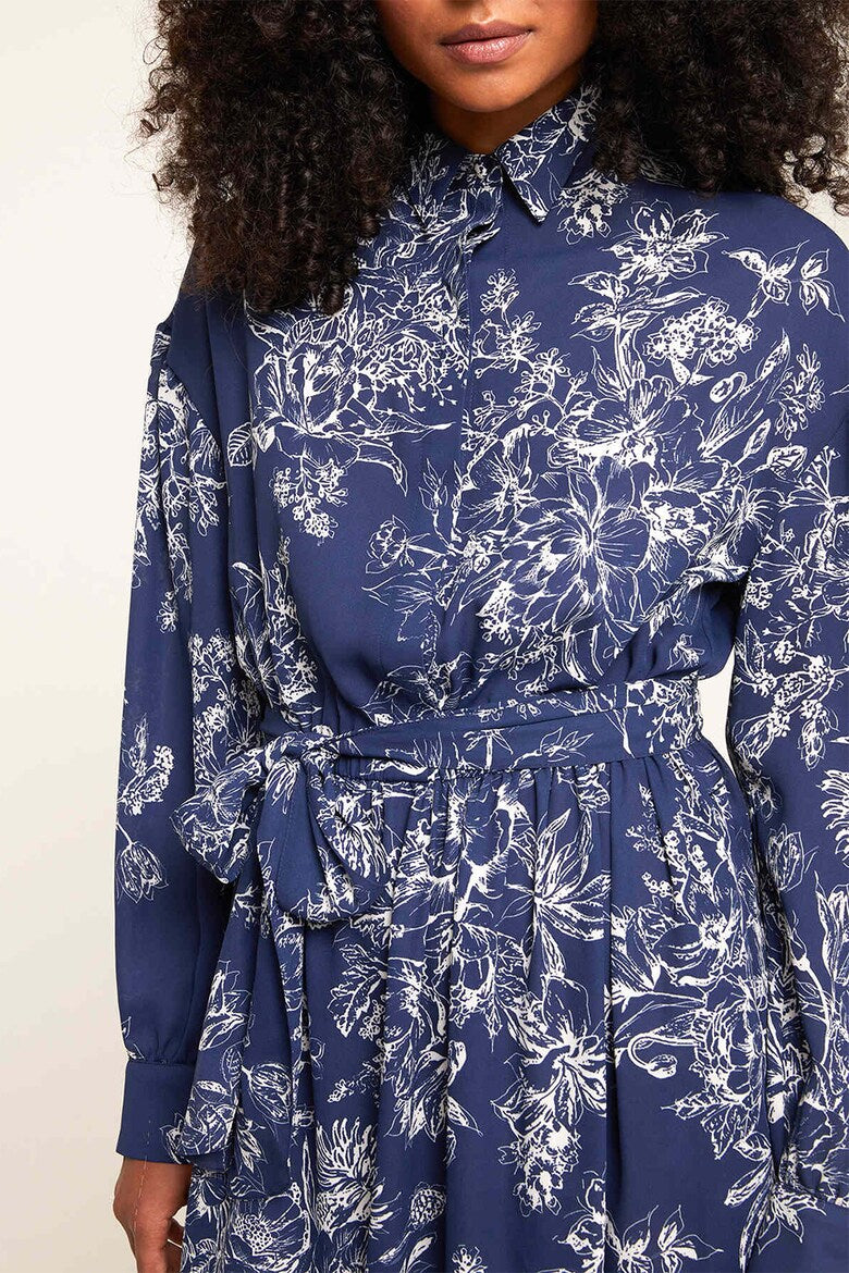 Motivi Floral Shirt Dress – Dark Blue