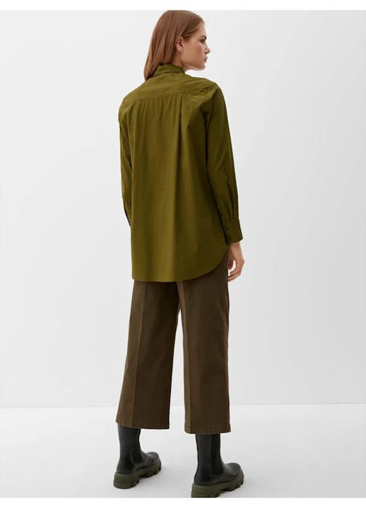 s.Oliver RED LABEL bő szabású, hosszú ujjú ing – khaki