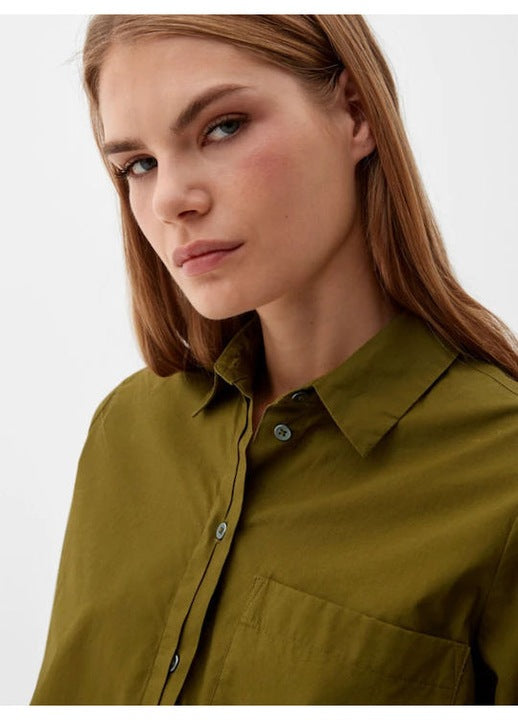 s.Oliver RED LABEL bő szabású, hosszú ujjú ing – khaki
