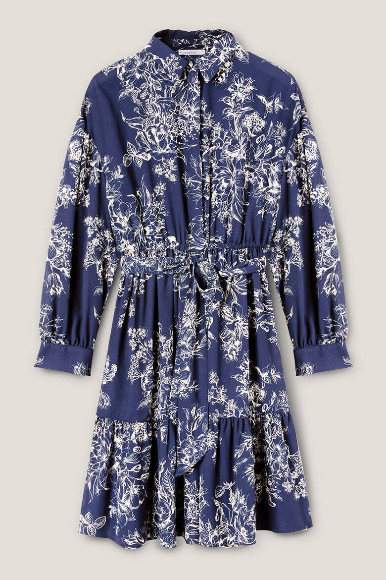 Motivi Floral Shirt Dress – Dark Blue