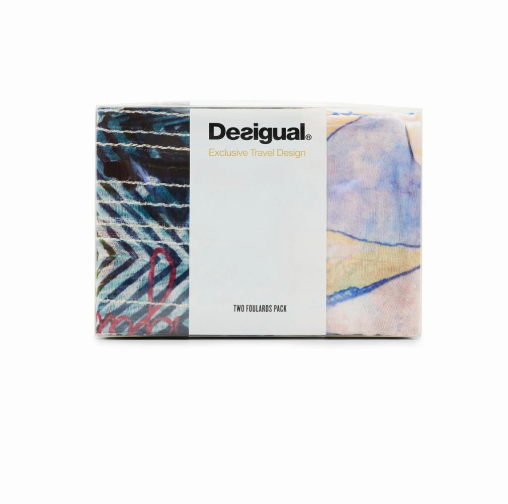 Desigual Exclusive Travel Design Two-Scarf Set