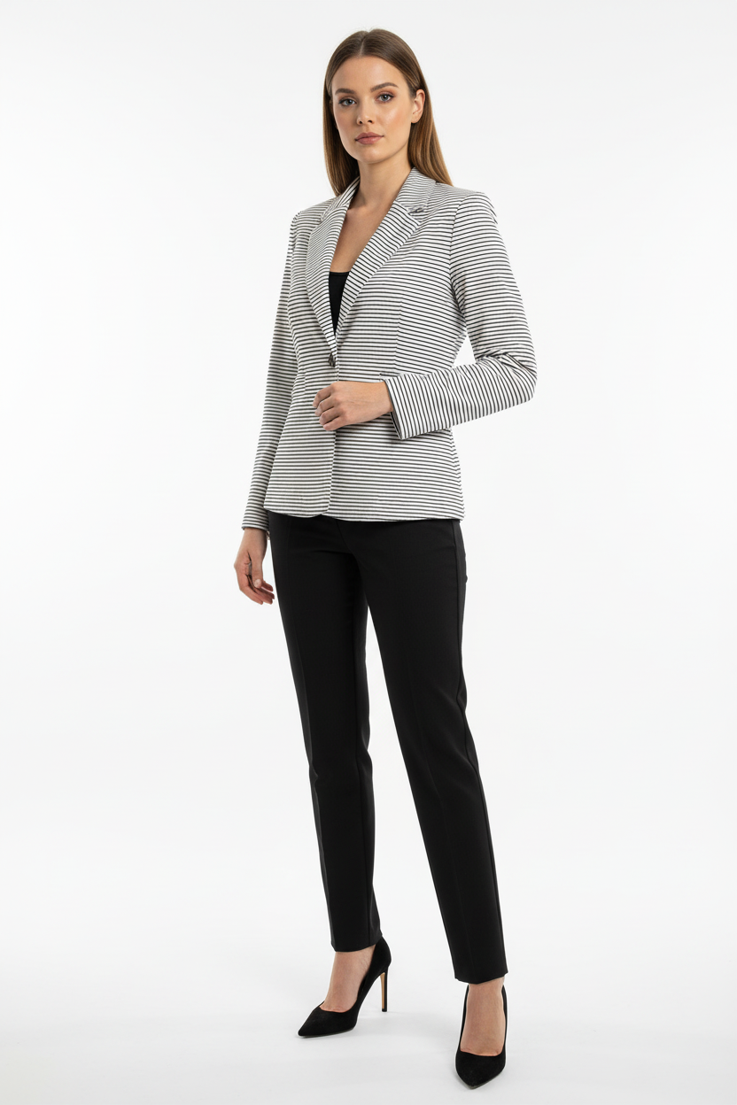s.Oliver Striped Blazer – Black & White Nautical Style