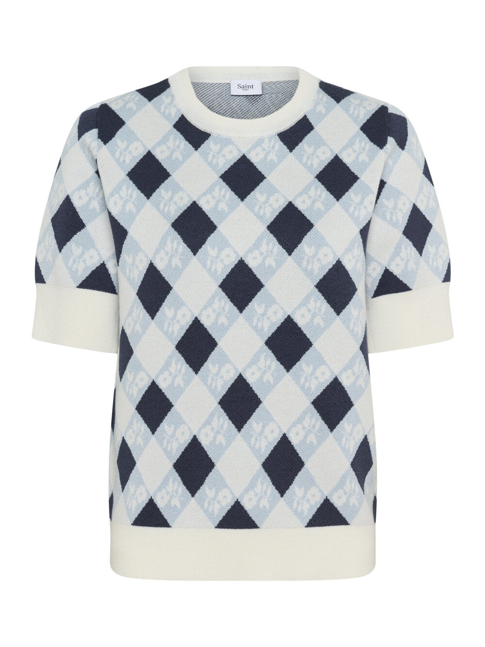 Saint Tropez MECHELLESZ Jumper – Cloud Naval Blue Argyle