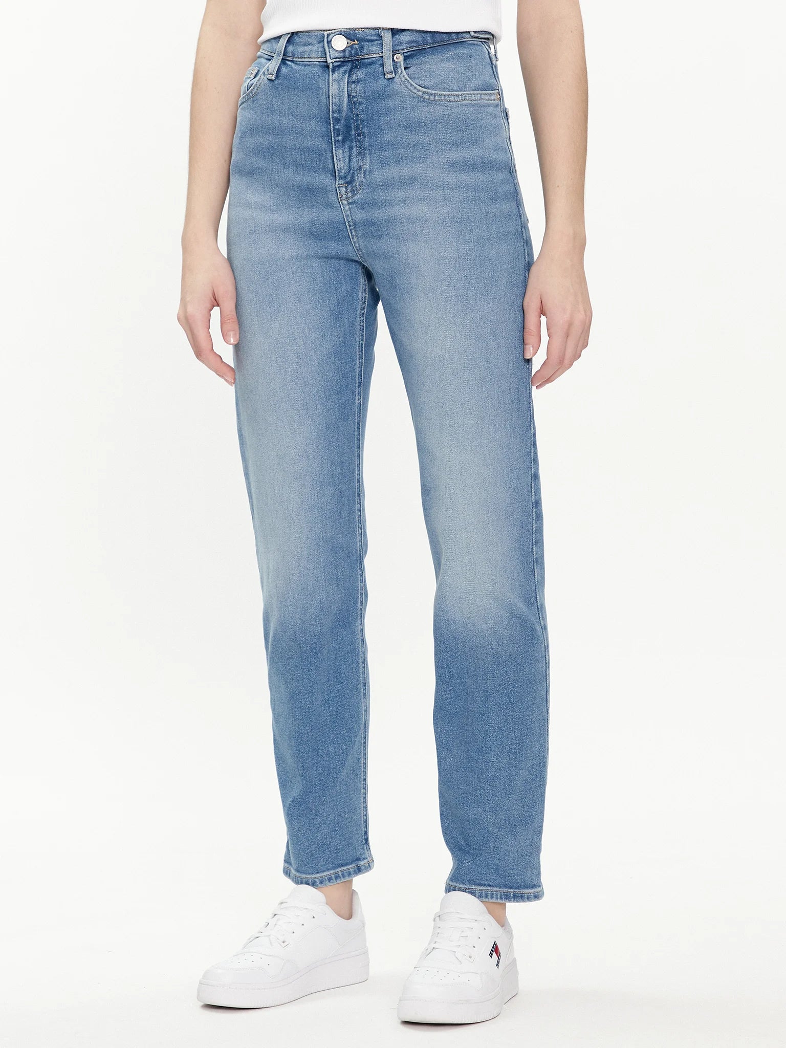 Tommy Jeans Julie egyenes szárú farmernadrág – kék