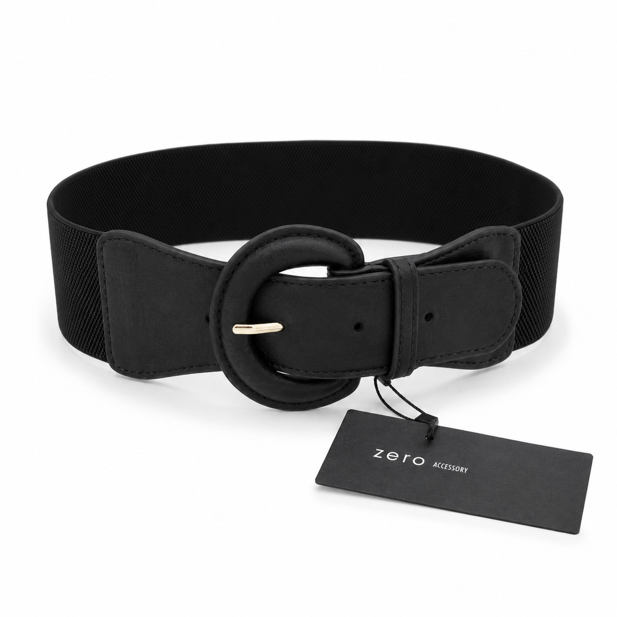 Zero Wide Elastic Waist Belt – Black