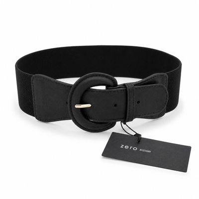 Zero Wide Elastic Waist Belt – Black